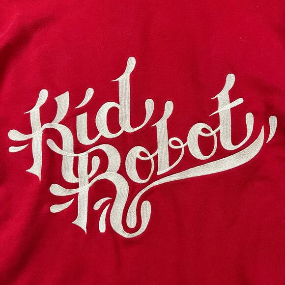 Vintage Kid Robot Red Zip Up Hoodie Y2K Men’s Sz M Preowned - Picture 4 of 7